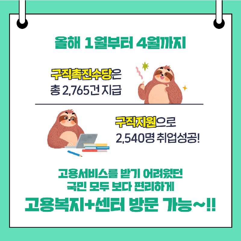 [카드뉴스] 2021 상반기 적극행정 우수사례 2편 - 더 가까운 고용센터 여기있다!4