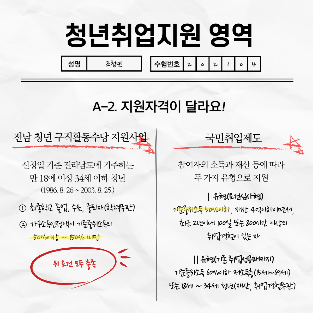 [카드뉴스] 2021년도 청년정책 비교해보기(전남청년구직활동수당지원vs 국민취업지원제도)3