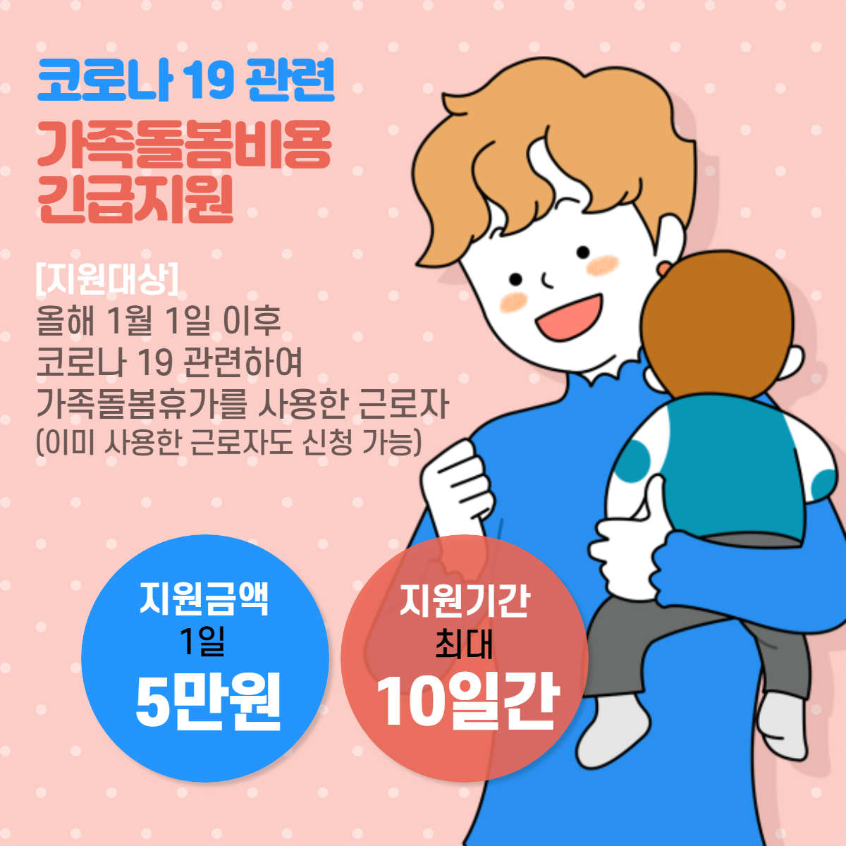 [카드뉴스] 코로나19관련 가족돌봄비용 긴급지원3