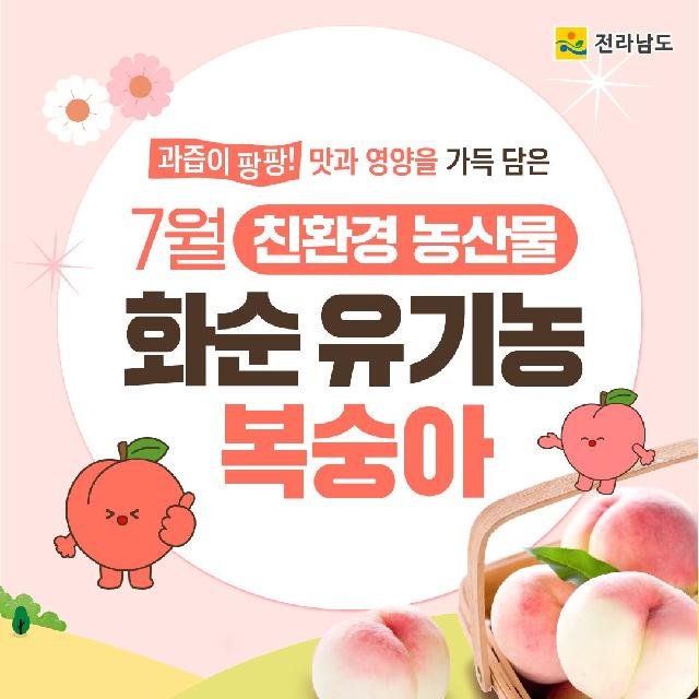 7월 친환경 농산물 선정, 화순 유기농 복숭아