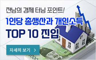 전남의 경제 터닝 포인트 1인당 총생산과 개인소득 TOP 10 진입